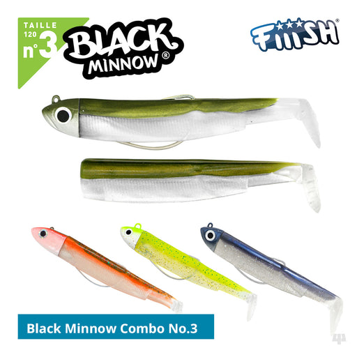 Fiiish Black Minnow No.3 Lures Combo Pack