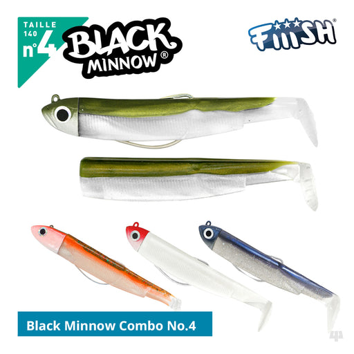 Fiiish Black Minnow No.4 Lures Combo Pack
