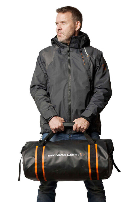 Savage Gear WP Rollup Boat And Bank Bag – Waterproof Roll-Up Bag For Boat, Kayak, And Bank Anglers – Roll-Up And Click Closure, Durable PVC 500D Tarpaulin – Perfect For Day Sessions