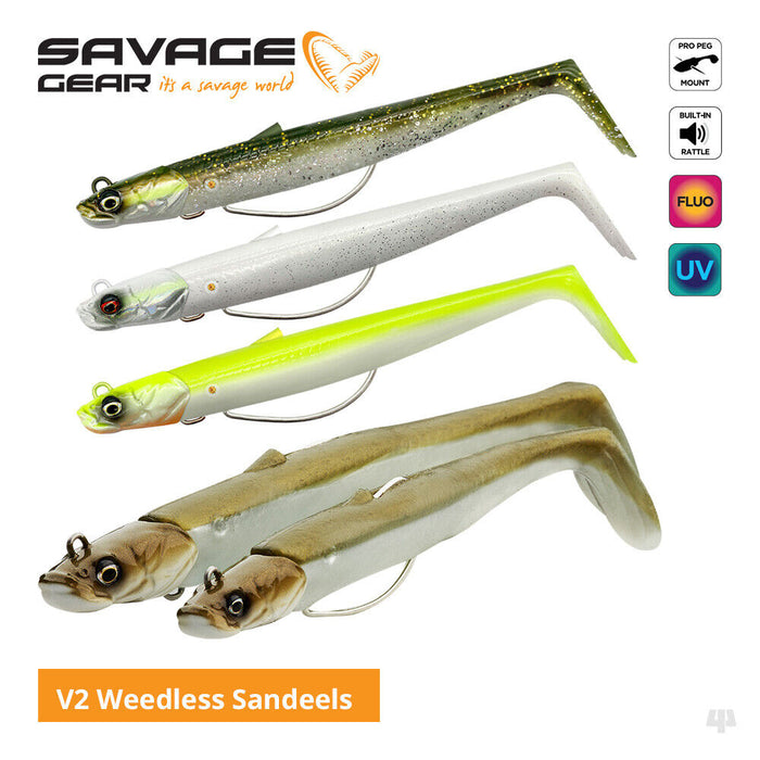 Savage Gear Saltwater Weedless Sandeel V2 Lures