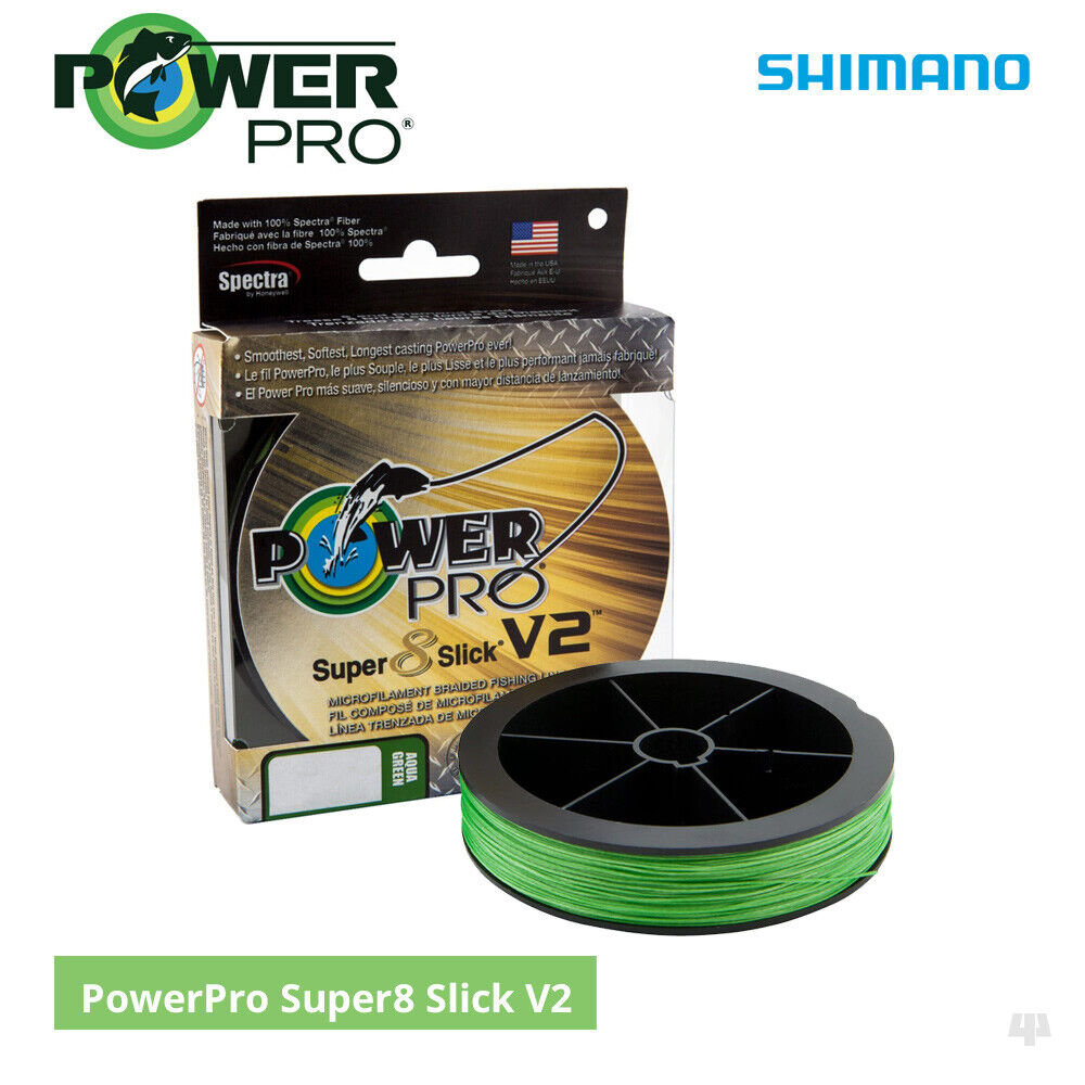 Fil De Pêche Power Pro 8 Brins Sup 8 Slick V2 - Aqua Green, 135 M, Diamètre 0,15 Mm, Résistance 10 Kg