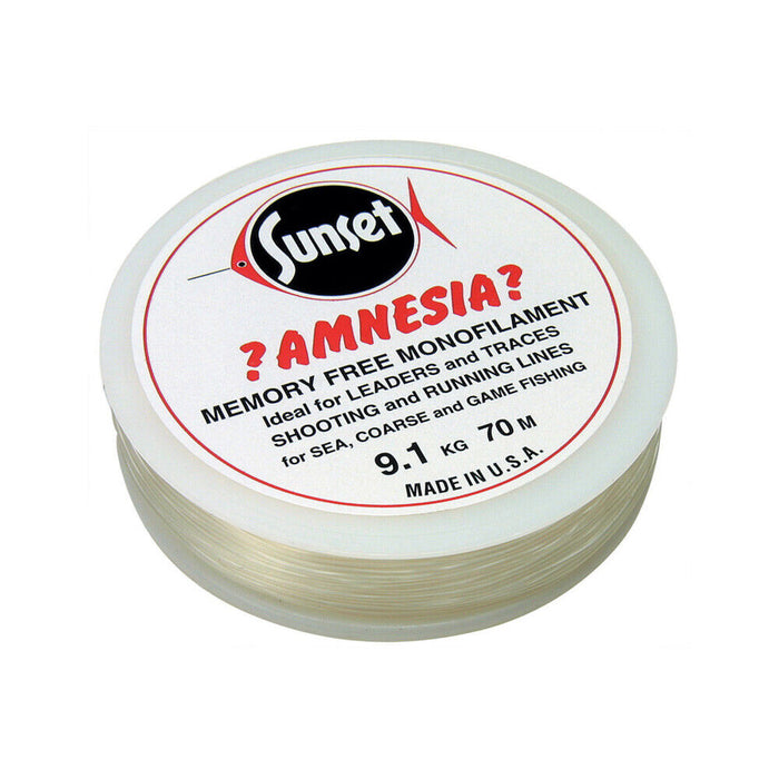 Amnesia Nylon Sunset Rouge 100m – 60/100 (13,6 Kg / 30 Lb) – Fil Sans Mémoire Surfcasting/Carpe